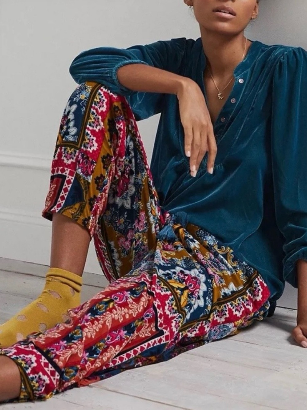 NWT BY ANTHROPOLOGIE MULTI COLOR BOHO PRINT HAREM PANTS SIZE S - Picture 15 of 15